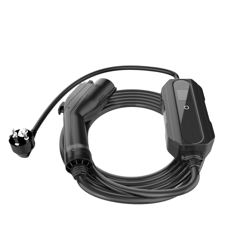 Mode2-Typ1 Stecker Tragbares EV-Ladegerät mit LCD-Bildschirm 10-32A Einstellbarer Strom